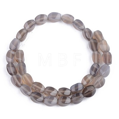 Natural Grey Agate Beads Strands G-S359-125-1