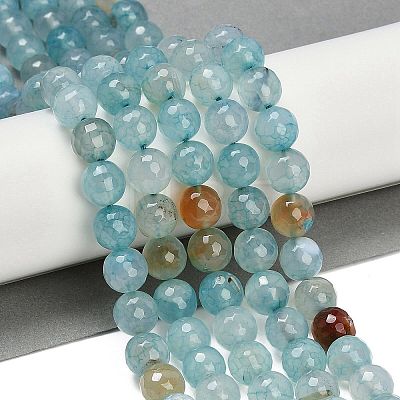 Natural Dragon Veins Agate(Dyed & Heated) Beads Strands G-M437-C01-01S-1