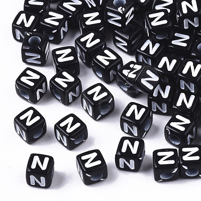 Opaque Acrylic Beads SACR-N002-01N-1