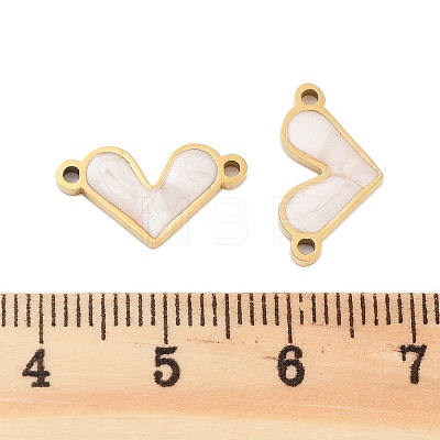 304 Stainless Steel White Enamel Connector Charms STAS-Z078-12G-1