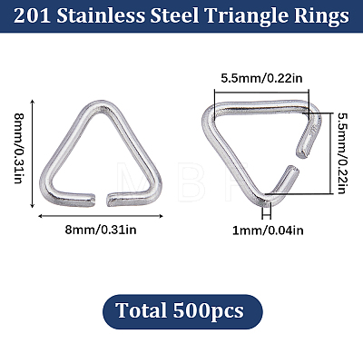 SUNNYCLUE 201 Stainless Steel Triangle Linking Ring STAS-SC0006-23B-1