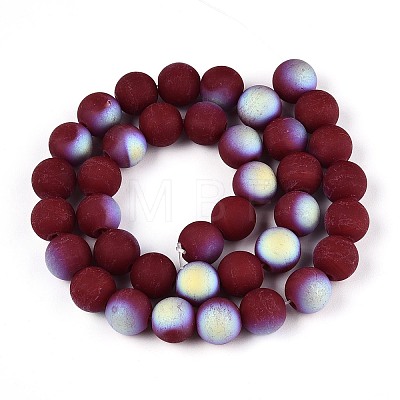 Frosted Opaque Glass Beads Strands LS-GLAA-T032-P10mm-MBB05-1