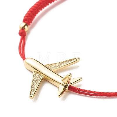 Airliner Brass Micro Pave Cubic Zirconia Airliner Link Bracelet for Teen Girl Women BJEW-JB07038-1
