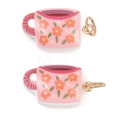 Printed Opaque Acrylic Pendants SACR-P036-01G-G-1