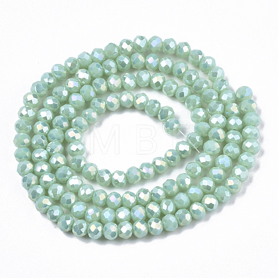 Electroplate Glass Beads Strands EGLA-A034-P4mm-B16-1