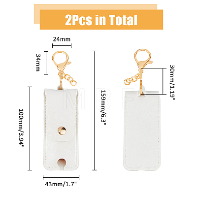 PU Leather Lipstick Holder Keychains AJEW-WH0270-203A-1