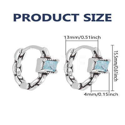1 Pair Brass Rhinestone Hoop Earrings EJEW-LP0004-95-1