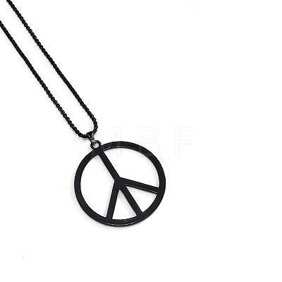 Stainless Steel Peace Sign Pendant Necklaces FS-WGCCA7A-03-1