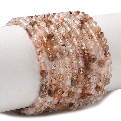 Natural Copper Rutilated Quartz Beads Strands G-P629-A01-02-1