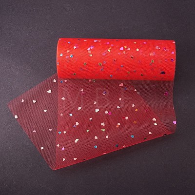 Heart Glitter Sequin Deco Mesh Ribbons OCOR-P010-E-I07-1