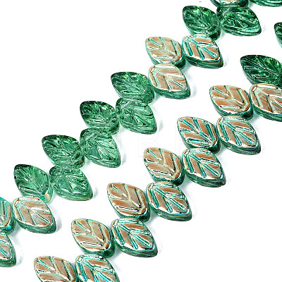 Electroplate Transparent Glass Beads Strands EGLA-N056-03A-12-1
