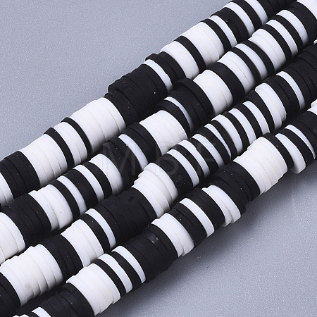 Handmade Polymer Clay Beads Strands CLAY-R089-6mm-086-1