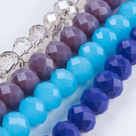 Glass Beads Strands EGLA-F122-8x6mm-M03-1
