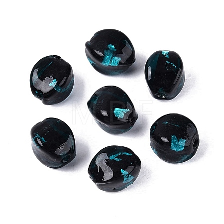 Handmade Silver Foil Glass Beads FOIL-N034-01C-1