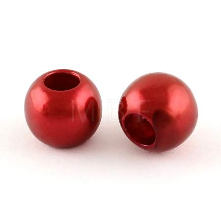 ABS Plastic Imitation Pearl European Beads X-MACR-R530-12mm-A60-1