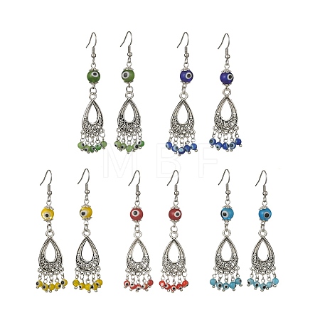 Alloy Teardrop Chandelier Earrings EJEW-JE05382-1