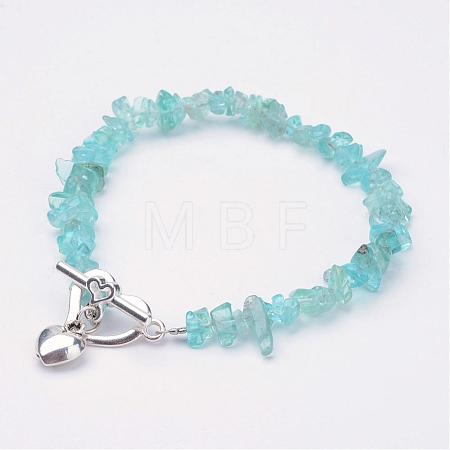 Natural Apatite Beaded Bracelets BJEW-JB02681-02-1