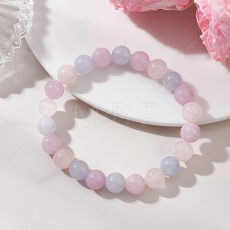 Natural Aquamarine & Rose Quartz & Amethyst Round Beads Stretch Bracelets for Women BJEW-JB13528-1