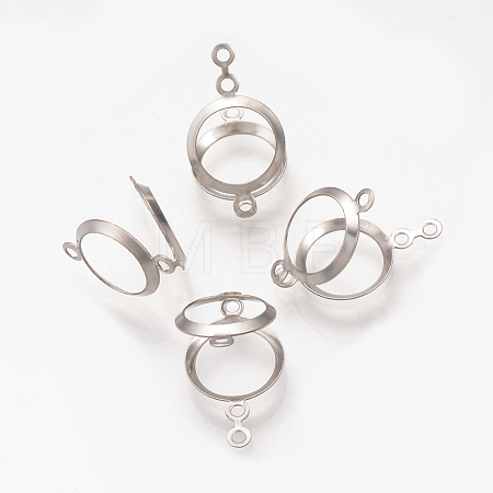 Tarnish Resistant 304 Stainless Steel Open Back Bezel STAS-Q223-12A-1