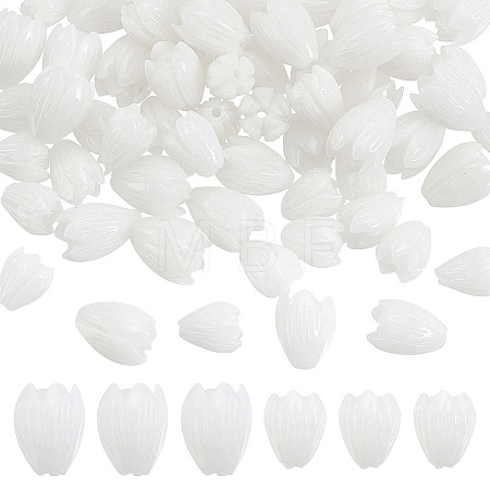 60Pcs 2 Styles Opaque Resin Beads RESI-WR0001-21-1