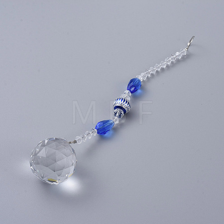 Faceted Crystal Glass Ball Chandelier Suncatchers Prisms AJEW-G025-A05-1