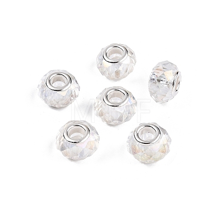 Transparent Glass European Beads GPDL-N004-D14mm-A01-1