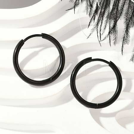 202 Stainless Steel Huggie Hoop Earrings EJEW-F111A-17mm-EB-1