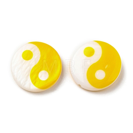 Printed Natural Freshwater Shell Beads SHEL-R129-07C-03-1