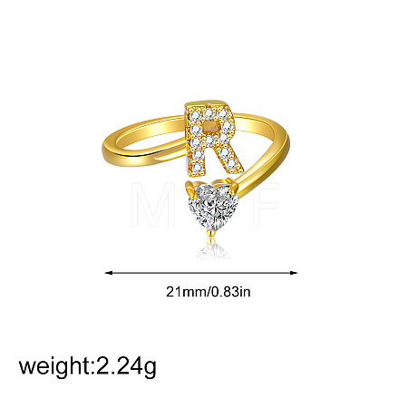 Brass Micro Pave Clear Cubic Zirconia Cuff Open Rings FS-WGF859A-25-1