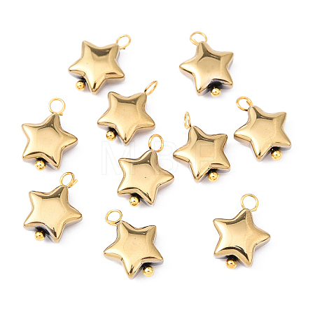10Pcs Glass Pendants PALLOY-YW00065-08-1