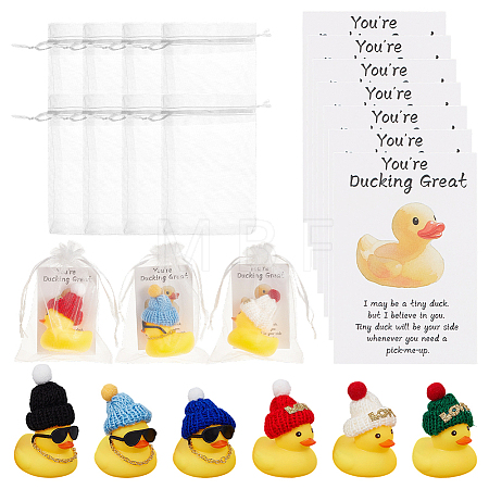 24 Sets Plastic Duck Display Decotation DJEW-PH0002-19-1