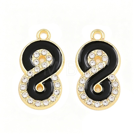 Alloy Black Enamel Pendants FIND-C095-08G-1