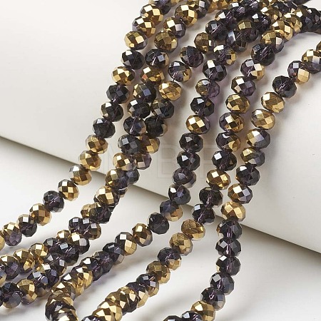 Electroplate Transparent Glass Beads Strands EGLA-A034-T4mm-O16-1