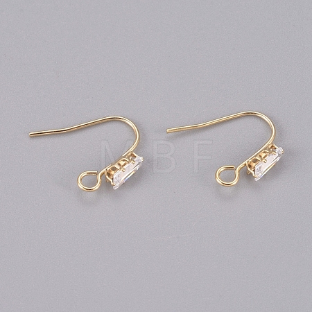 Brass Earring Hooks X-KK-L198-013G-1