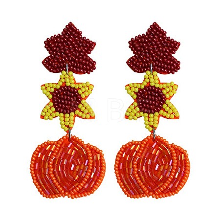 Alloy Enamel Dangle Stud Earrings FS-WG6CE38-01-1