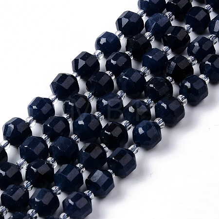 Dyed Natural Sapphire Beads Strands X-G-R482-01-8mm-1