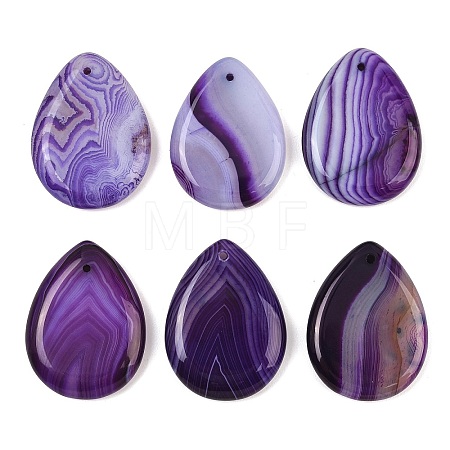 Natural Banded Agate Pendants GG-K002-02F-1