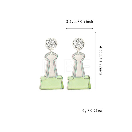 Back to School Acrylic Dangle Stud Earrings FS-WGAA197-23-1