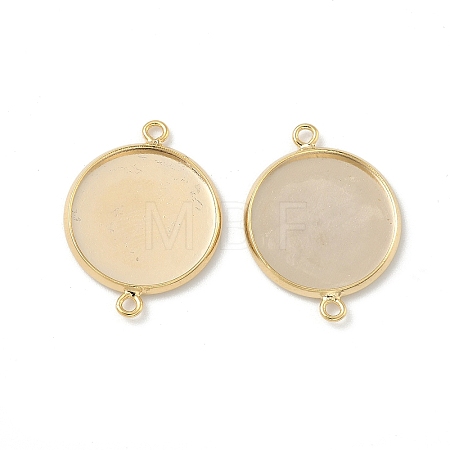 Flat Round Brass Connector Cabochon Settings X-KK-K414-13B-G-1