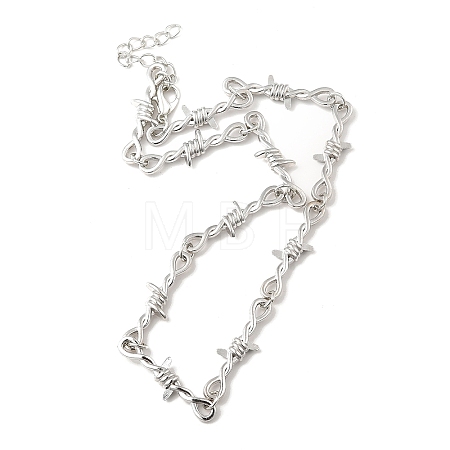 Alloy Thorns Link Chain Necklace NJEW-C027-01P-1