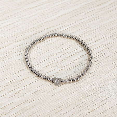 304 Stainless Steel Beads Stretch Bracelets for Women FS-WGC4F34-14-1