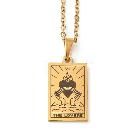 Tarot Theme 304 Stainless Steel Pendant Nacklaces For Women STAS-S128-02F-1