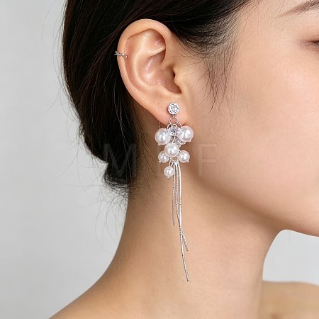 Alloy Micro Pave Cubic Zirconia Stud Earrings AL-CBA3C8B-16P-1