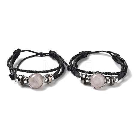Natural Rose Quartz Multi-strand Bracelets BJEW-Q337-01E-1