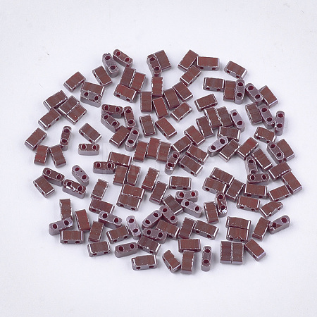 2-Hole Opaque Glass Seed Beads SEED-S023-27B-04-1