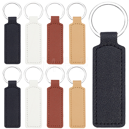 24Pcs 4 Colors PU Leather Keychains KEYC-SC0002-17-1