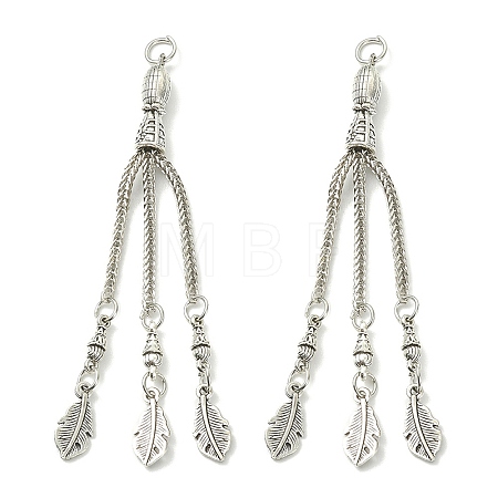 Tibetan Style Alloy Feather Tassel Big Pendants FIND-YW0003-92F-1