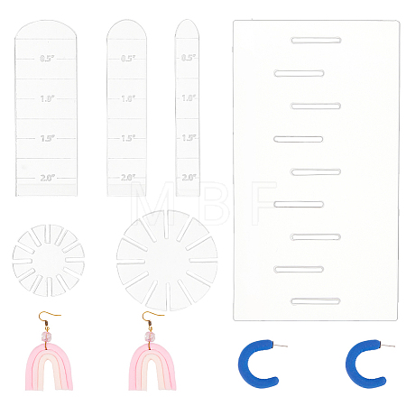Snowflake & Arch Shape Polymer Clay Earring Charms Guide TOOL-BC0002-33-1