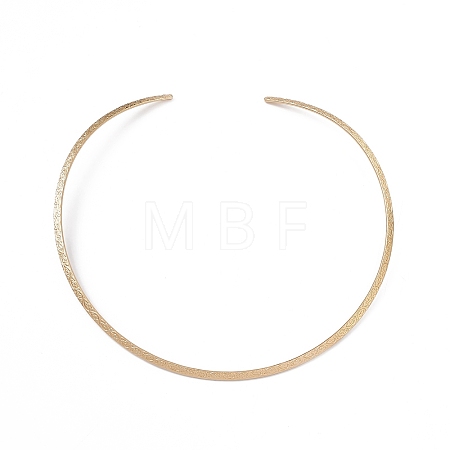 PVD Vacuum Plating 304 Stainless Steel Floral Textured Wire Necklace Making STAS-B036-05G-1
