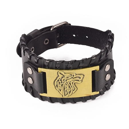 Full Grain Leather Cord Bracelets BJEW-G620-B02-1